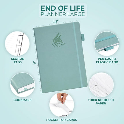 Clever Fox End of Life Planner, When I Die Organizer 8.5”x11” Blue Surf