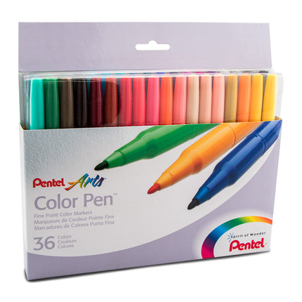 Pentel S360-36 Felt Tip Colour Pen 36-Piece Set As