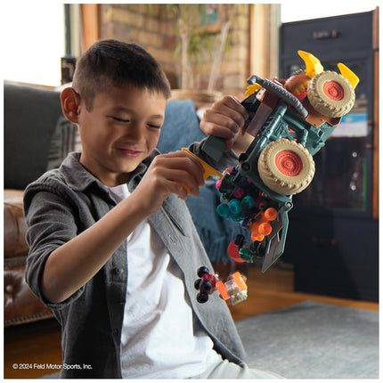 Monster Jam Mini Jam, Megalodon Mad Hog Chomper and Monster Truck, Fun Cleanup and Storage, Kids’ Toy Gifts for Boys and Girls Aged 3 and Up