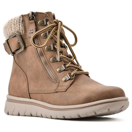 CLIFFS BY WHITE MOUNTAIN Women's Hearty Boot, Tan/Fabric/Sweater, 7.5 UK