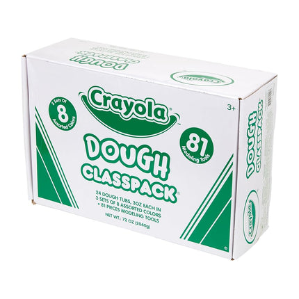 Crayola Assorted Dough Classpack with Tools, 8 Colors, Art Supplies, Over 100 Pieces, 24 per Carton
