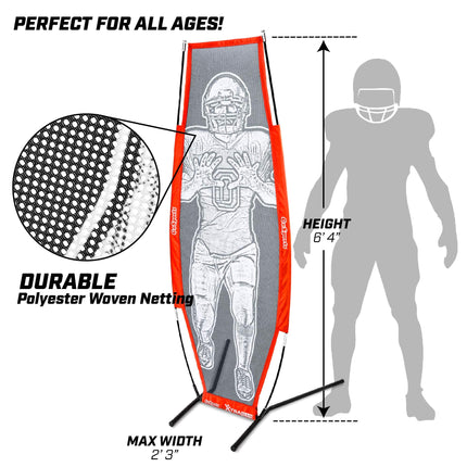GoSports Football Xtraman Mannequin d'entraînement de défenseur pour Quarterback | QB Receveur pour la précision de la passe, les exercices de jeu de jambes et la pratique du blocage des joueurs de ligne