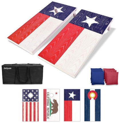GoSports Texas Regulation Size Wooden Cornhole Set