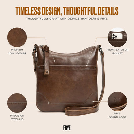 FRYE Women's Melissa Swing Pack Zip Crossbody Bag Cross Body, Dark Brown, One Size