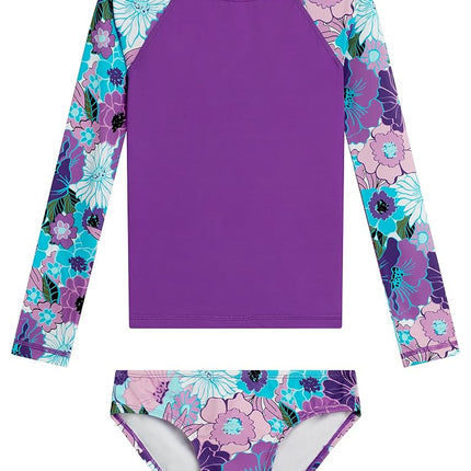 Kanu Surf - Ensemble de bain deux pièces anti-UV UPF 50+ à manches longues pour filles, Gianna Violet, 10