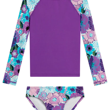 Kanu Surf Girls' Long Sleeve Rashguard UPF 50+ Two