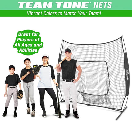GoSports 7x7 ft Baseball & Softball Batting & Pitching Net with Strike Zone � Available in Team Colors - Black