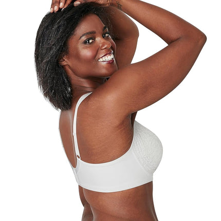 Playtex Women's Wireless, 18 Hour Plus-Size Bras Available, Ultimate Lift, Moisture-Wicking, Single Or 2-Pack, Opaque, White Animal, 44D