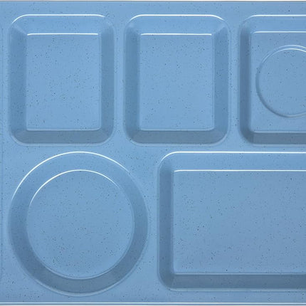 Carlisle 4398192 Left-Hand Heavy Weight 6-Compartment Cafeteria/Fast Food Tray, 10" x 14", Sandshade