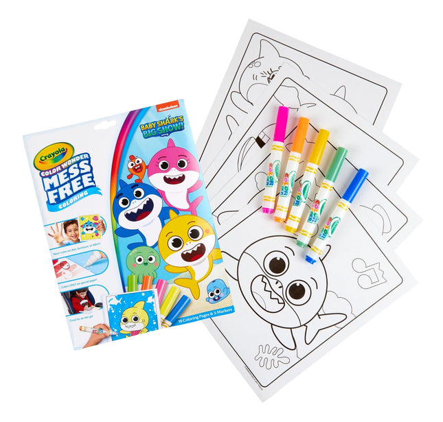 CRAYOLA Color Wonder Baby Shark, 6 Piece Set