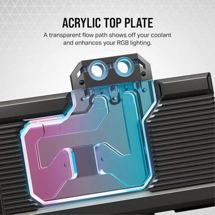 Corsair Hydro X Series XG7 RGB 4080 Founders Edition GPU Water Block � For NVIDIA� GeForce RTX� 4080 FE � CNC Nickel-Platted Copper � 50 Cooling Fins � Included Backplate & ARGB Adapater Cable � Black