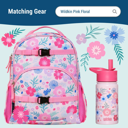Wildkin Kids ECO rPET Insulated Lunch Box – Keeps Food Hot or Cold, Easy-Clean Lining, Mesh Pockets & BPA-Free – Boys & Girls, Ideal for School, Travel & Daycare – Pink Floral