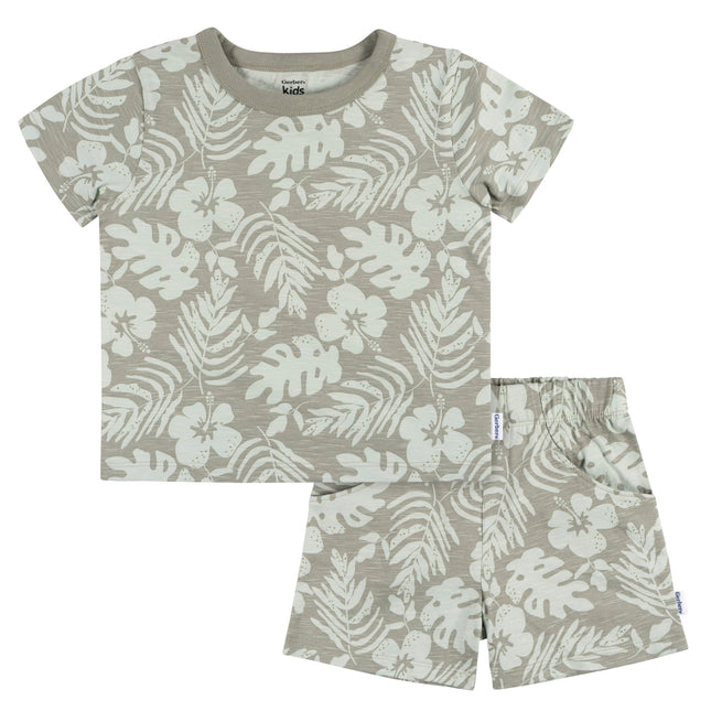 Gerber baby-boys T-shirt and Shorts Set, Tropical 