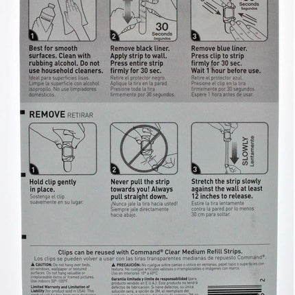 3M Command Clear Large Cord Clips w/Clear Strips, Pack of 8
