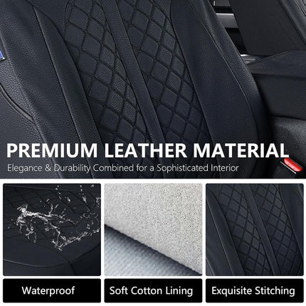 Truckiipa Custom for Dodge Ram 1500 Seat Covers Full Set Leather Seat Cover Fit for 2009-2018 Dodge Ram 1500, 2010-2023 Ram 2500 3500 Crew Mega Cab, 2019-2023 Ram 1500 Classic Only, Full Set, Black