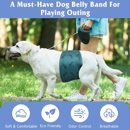Grecle 5 Pack Dog Diapers Male, Premium Belly Bands for Male Dogs, High Absorbing Male Dog Pee Wraps for Doggie in Incontinence or Excitable Urination and Training S