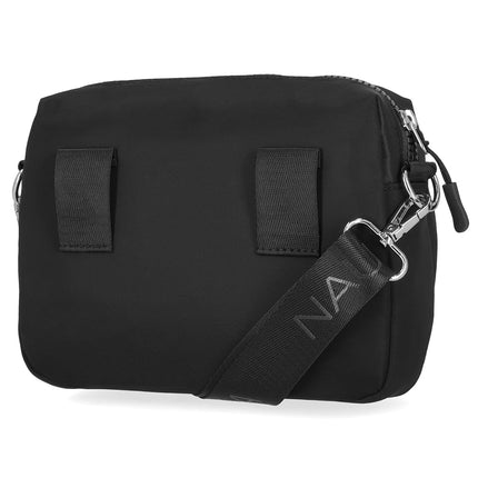 Nautica Women's Nylon Bean Crossbody Bag with Adjustable Shoulder Strap, Black Tonal, One Size