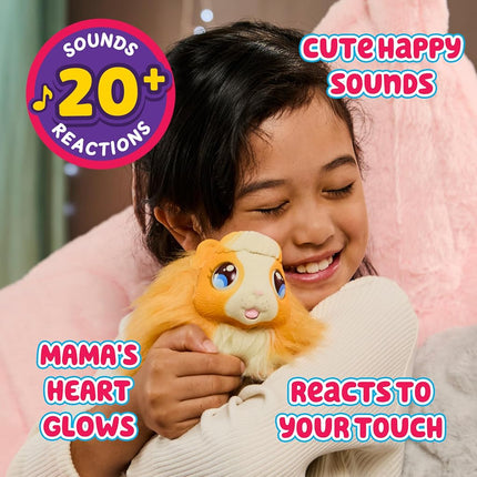 LLP Little Live Pets 26410 Soft, Interactive Mama Guinea Pig and her Hutch, and her 3 Surprise Babies. 20+ Sounds & Reactions. Batteries Included. for Kids Ages 4+,7.8 x 11.93 x 11.38 inches