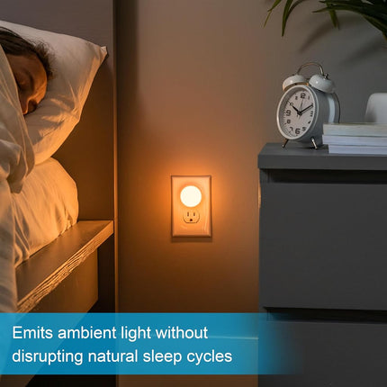 GE SleepLite LED Night Light, 4 Pack, Melatonin, Dusk-to-Dawn Sensor, Natural Sleep Aid, Warm Amber, Compact, Ideal for Bedroom, Nursery, Bathroom, Hallway, 45041, 4 Count