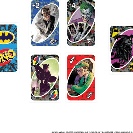 Mattel Games UNO Batman Card Game for Kids, Adults & Family with Collectible Deck & Special Rule Inspired by Batman Comics