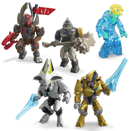 Set de construcción de figuras de acción Halo de MEGA, paquete de personajes con 339 piezas, articulación poseable, 5 cm de alto, coleccionable para niños o adultos, HXL07