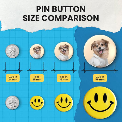 Nice2Have 100 Sets of Pinback Button Parts 58mm (2.25 inch) - Button Maker Supplies for Button Maker Machine