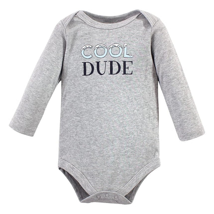 Lot de 3 grenouillères en coton à manches longues pour bébé garçon Hudson Baby, motif ours polaire, 6-9 mois