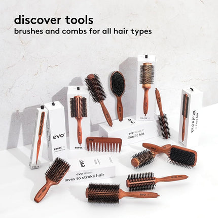 Evo Conrad Boar Bristle Paddle Brush for Long, Wavy, Thick & Curly Hair