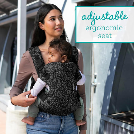 Infantino Flip Advanced 4-in-1 Baby Carrier - Ergonomic, Convertible, Face-in and Face-Out Front and Back Baby Carrier Newborn to Toddler 3.6-14.5 kg, Grey Leopard