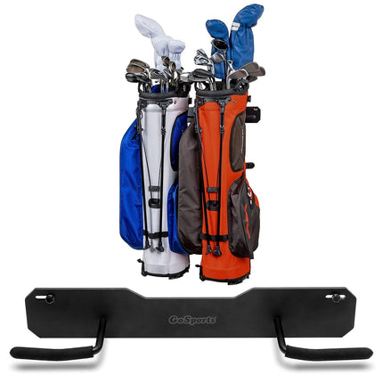 GoSports Wall Mounted Golf Bag Storage Rack - Holds 2 Golf Bags