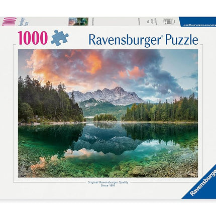 Ravensburger Zugspitze at the Eibsee Germany 1000 Piece Jigsaw Puzzle for Adults and Kids Age 12 Years Up [Amazon Exclusive]