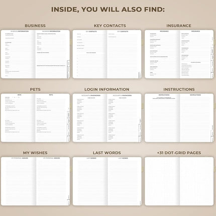 Clever Fox End of Life Planner (Seashell, A5 (5.8'' x 8.3'')), (CFELP)