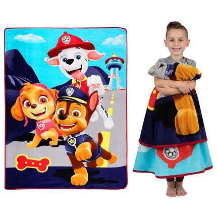 Manta de felpa ultrasuave de microfibra Raschel de Franco Kids, 157 cm x 228 cm, La Patrulla Canina