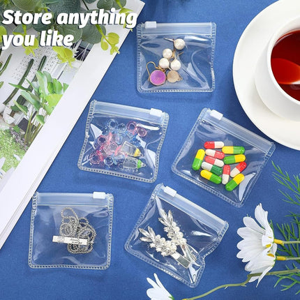 Nuanchu Pill Pouch Bags Zippered Pill Pouch Set Reusable Pill Baggies Clear Plastic Pill Bags Self Sealing Travel Medicine Organizer Storage Pouches with Slide Lock for Pills and Small Items (200)