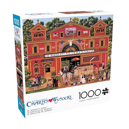 Buffalo Games – 1000 Piece Jigsaw Puzzle - Dr. Bonkley's Family - Charles Wysocki Colorful Puzzle for Adults – Precision-Cut Pieces, Beautiful Artwork, and Hours of Relaxing Fun