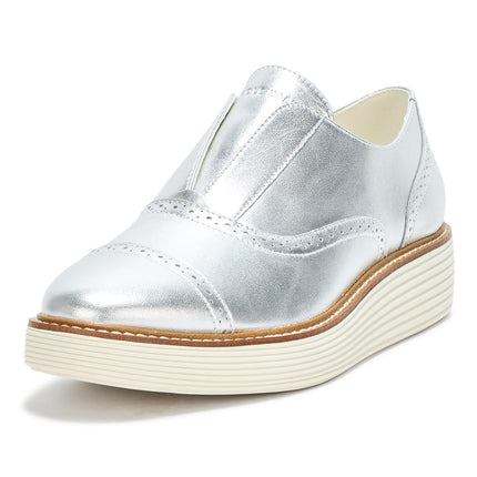 Chaussures richelieus sans lacets à plateforme Originalgrand pour femme Cole Haan, argent/ivoire, 10
