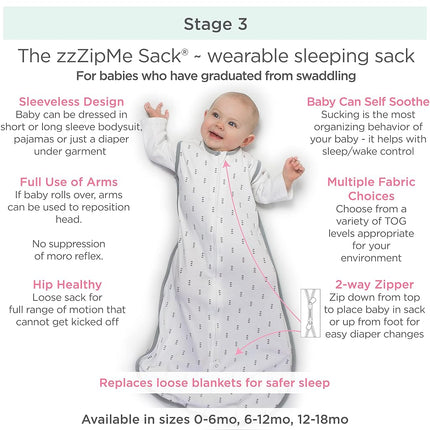 SwaddleDesigns Microfleece Sleeping Sack with 2-Way Zipper, Puppytooth, Black 6-12MO