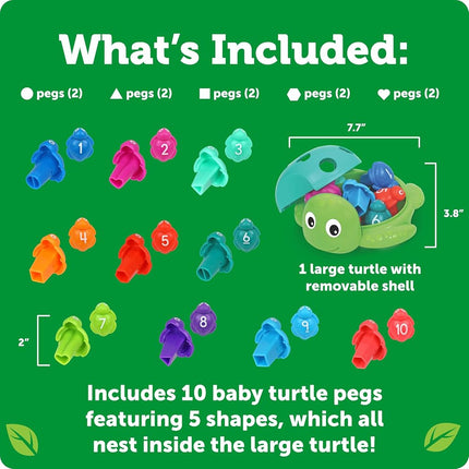 Learning Resources Seymour the Counting Shapes Sea Turtle,Travel Toys, Preschool, Toddler Activities, Colour Sorting Toys for Toddlers, Ages 18 months+