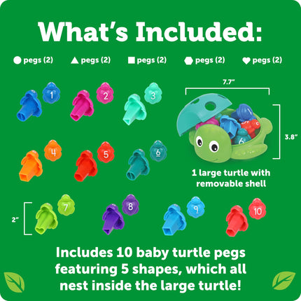 Learning Resources Seymour the Counting Shapes Sea Turtle,Travel Toys, Preschool, Toddler Activities, Colour Sorting Toys for Toddlers, Ages 18 months+