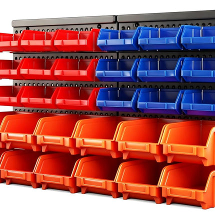 HORUSDY Wall Mounted Storage Bins Parts Rack 30PC 