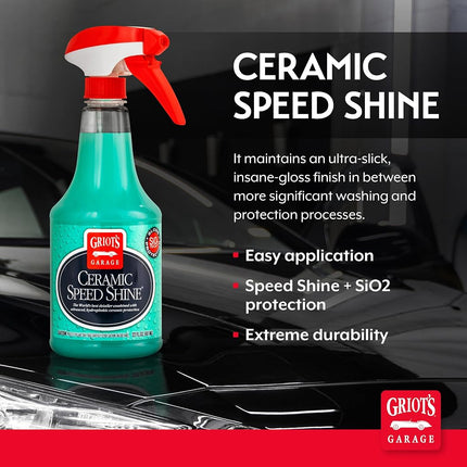 Griot's Garage 10945 Ceramic Speed Shine 22oz – Ceramic Quick Detailer & Clay Lubricant, Clean Your Vehicle While Appling Additional SiO2 Protection, Safe on All Existing Ceramic Coatings