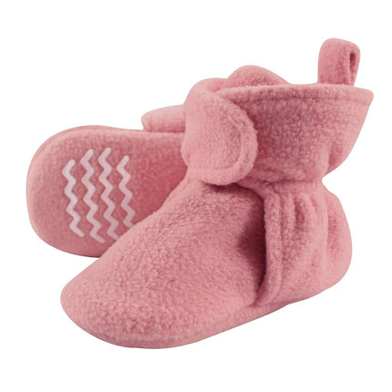 Hudson Baby Unisex-Child Cozy Fleece Booties Slipper Sock, Strawberry Pink, 18-24 Months