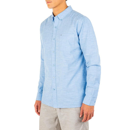 Hurley Men ONE&ONLY WOVEN L/S Woven Tops - Blue Ok, Large