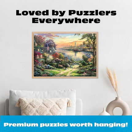 Ceaco - Silver Select - Thomas Kinkade - New England Harbor - 2000 Piece Jigsaw Puzzle for Adults - Challenging Puzzle Perfect for Game Nights - Finished Size is 38.50 x 26.50