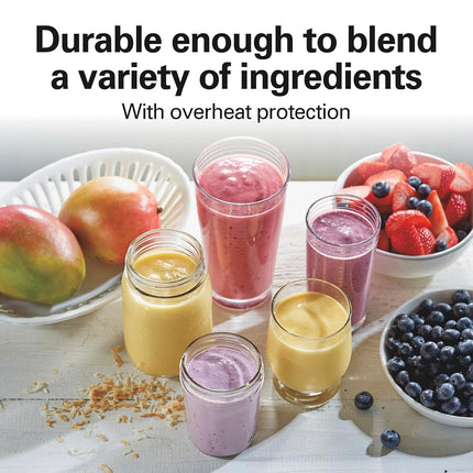 Hamilton Beach Personal Blender for Smoothies & Protein Shakes, Portable Single Serve Blender with Travel Lid, 14 oz BPA-Free Jar, 175W, Compact Countertop Blender, Raspberry, 51131G