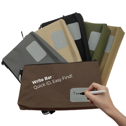 COREFLEX Premium Tool Pouch Zipper Bag, Small Tool Bag, Multipurpose Storage pouch, Heavy duty Flat Bottom Tool bag with YKK Zipper (6 pack Large 12inch)