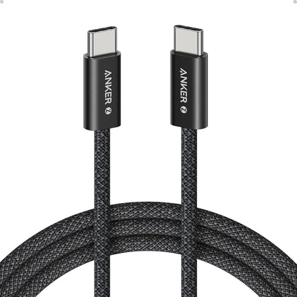 Anker Zolo USB C to USB C Cable, Braided and Dirt-Free Type-C Fast Charging Cable, Slim Connector, for iPhone 16 Series, MacBook (240W) (Black, 6FT)
