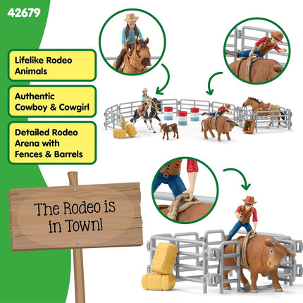 Schleich Farm World - 48Pc Rodeo Show Playset - Kids Ages 3+ | 42679