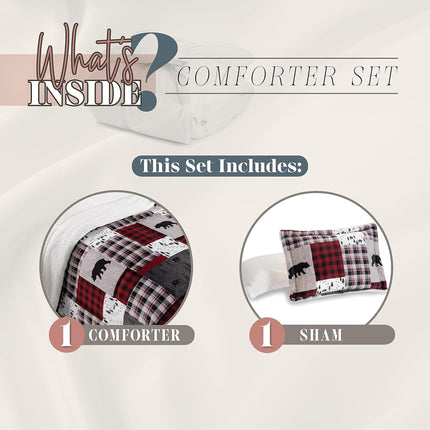 Elegant Comfort Heavy Weight Reversible Down Alternative Micro-Suede, Microsuede Flannel, Patch, Twin