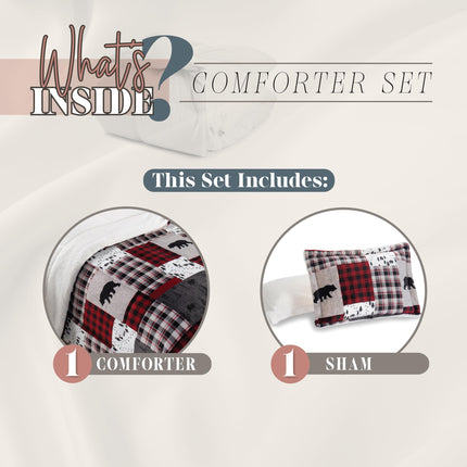 Elegant Comfort Heavy Weight Reversible Down Alternative Micro-Suede, Microsuede Flannel, Patch, Twin